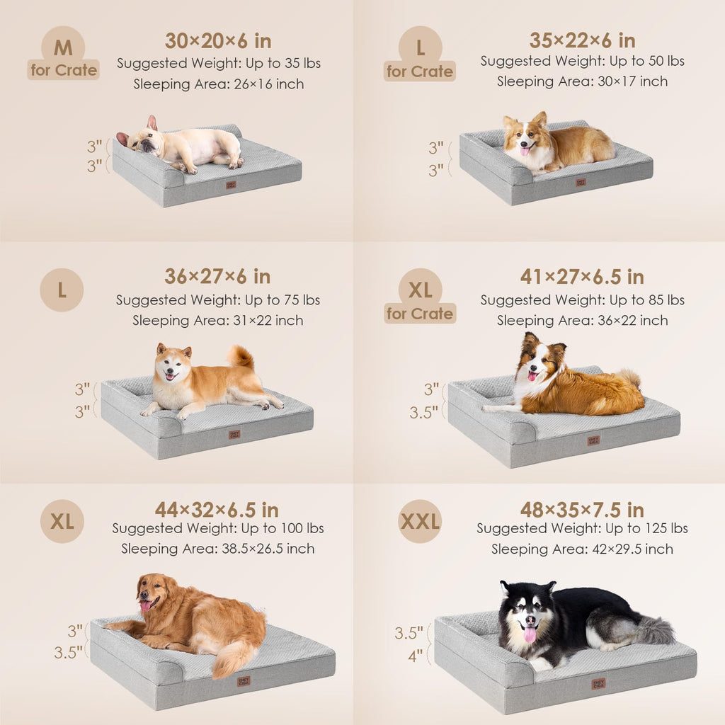 Medium Grey Memory Foam Dog Bed K81582