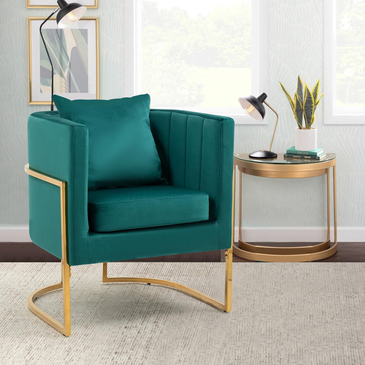 Velvet Accent Chairs Set of 2 Green X2180