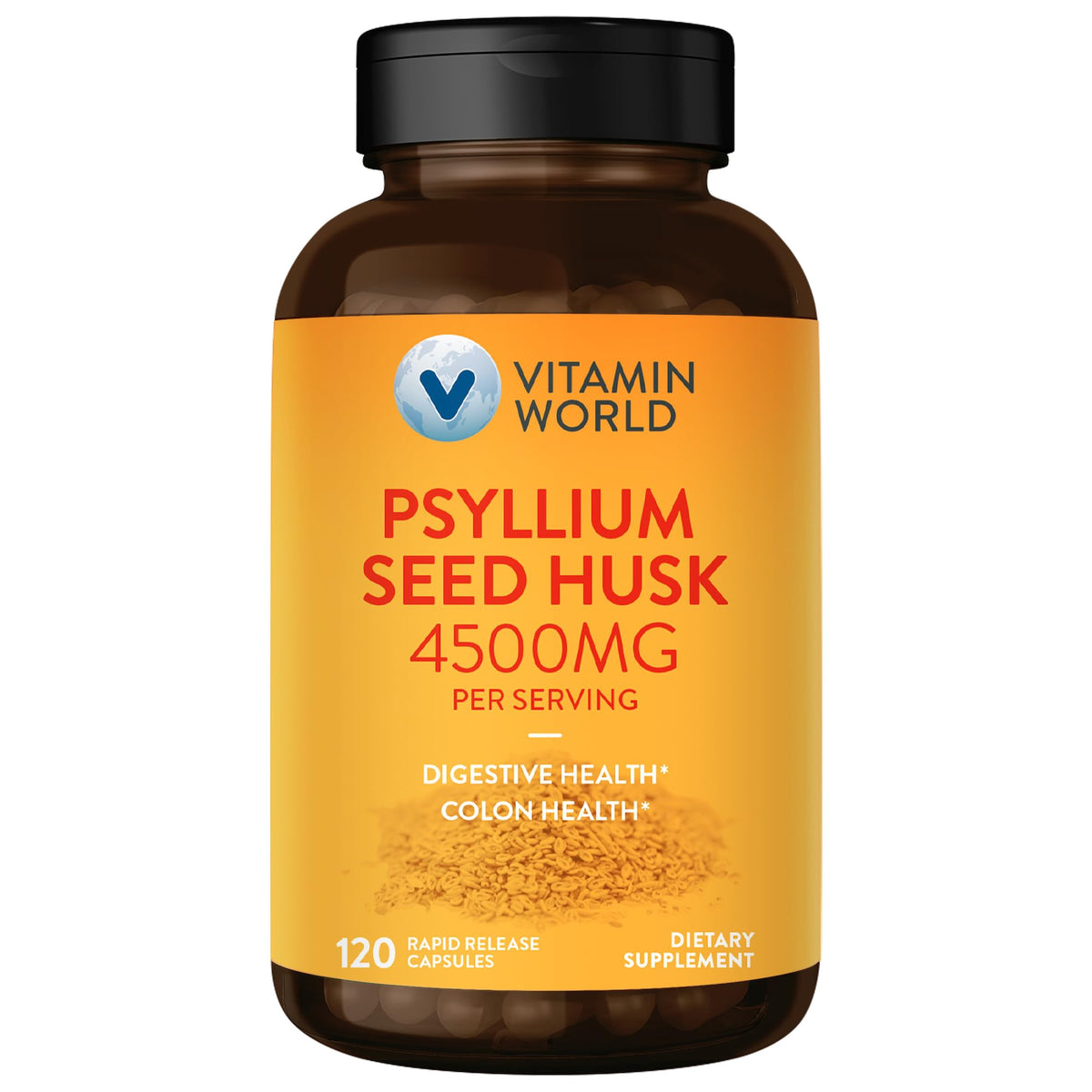 Psyllium Husks Capsules 4500 mg 120 Capsules R155322