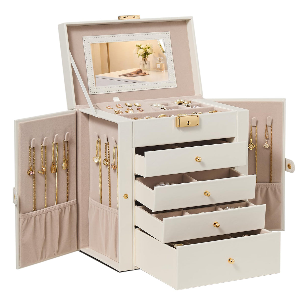 5-Layer Jewelry Box Organizer with 4 Drawers B131