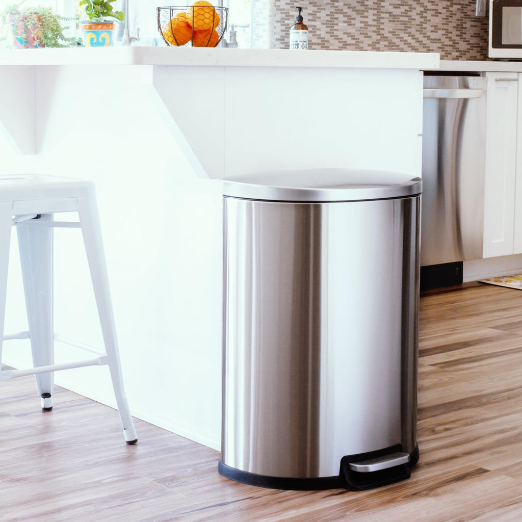 13.2 Gallon Stainless Steel Step-Up Trash Can F522