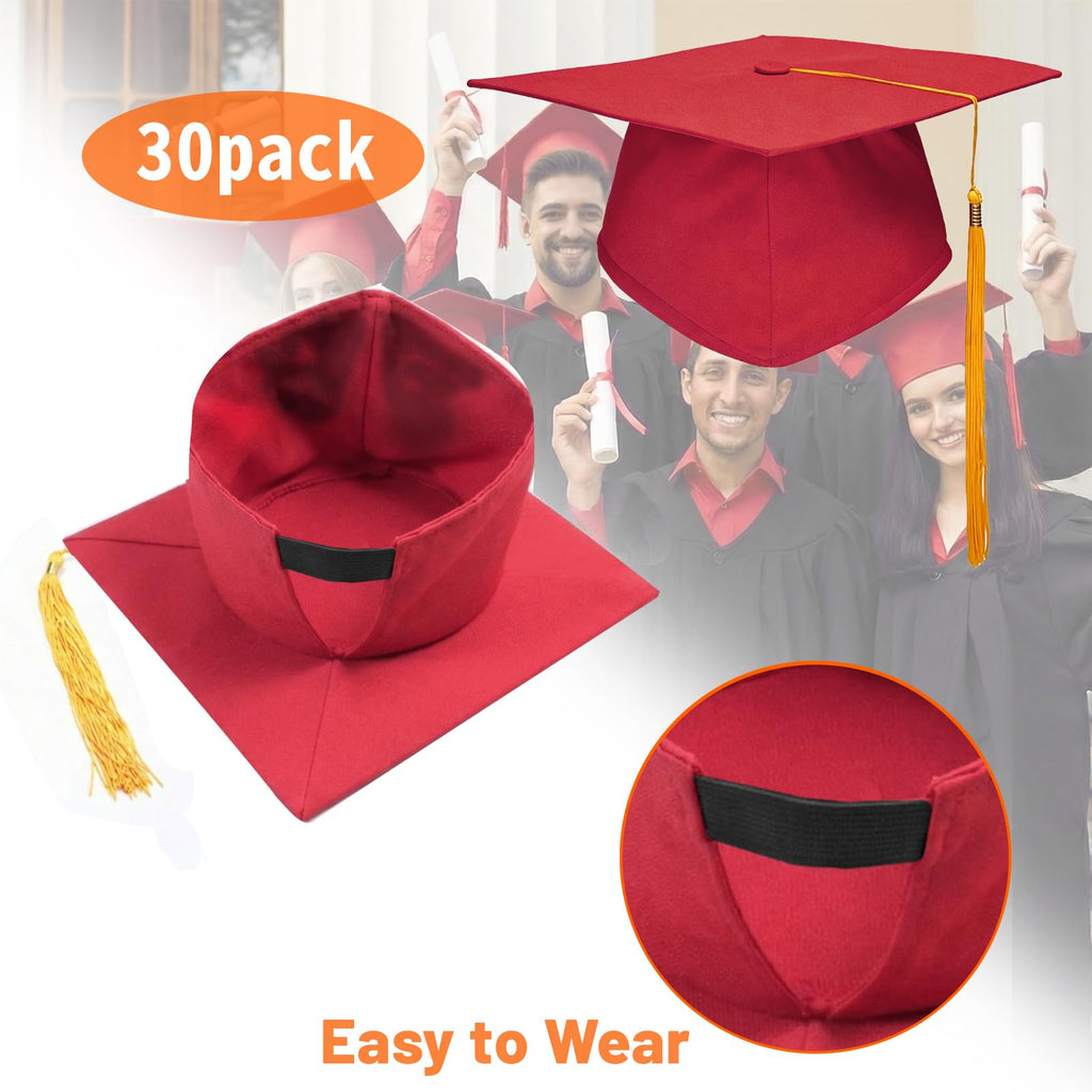 Graduation Cap with Tassel Adjustable Adult Graduation Hat A52577
