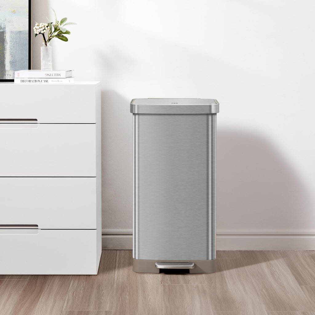 Matte Stainless 75 Liter 20 Gallon Step Trash Can O391633
