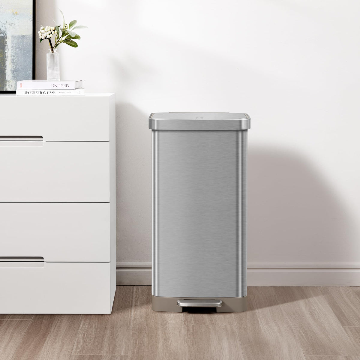 Matte Stainless 75 Liter 20 Gallon Step Trash Can O391633