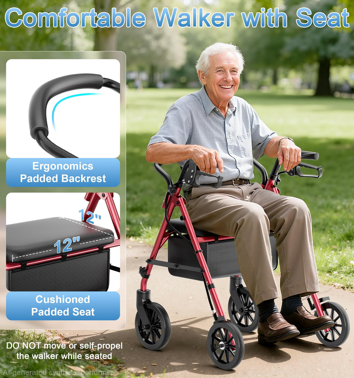 Foldable Walkers with Seat W6339