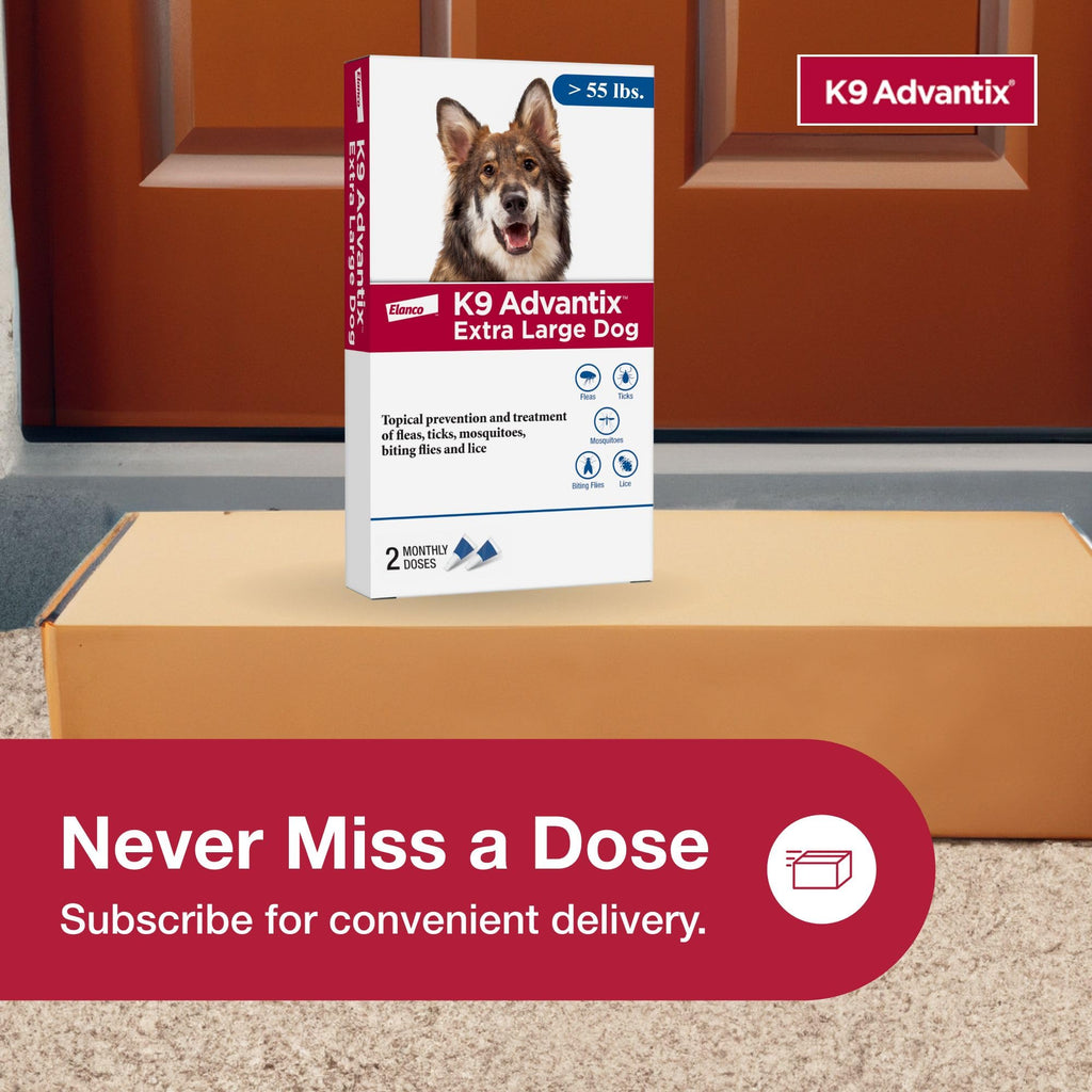 Flea, Tick & Mosquito Prevention for Dogs Over 55 lbs, 2 Treatments A7055