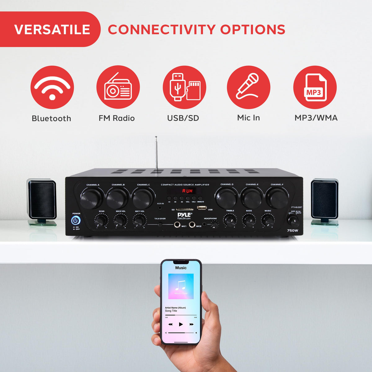 Wireless Bluetooth 6 Channel 750W Karaoke Amplifier R307104