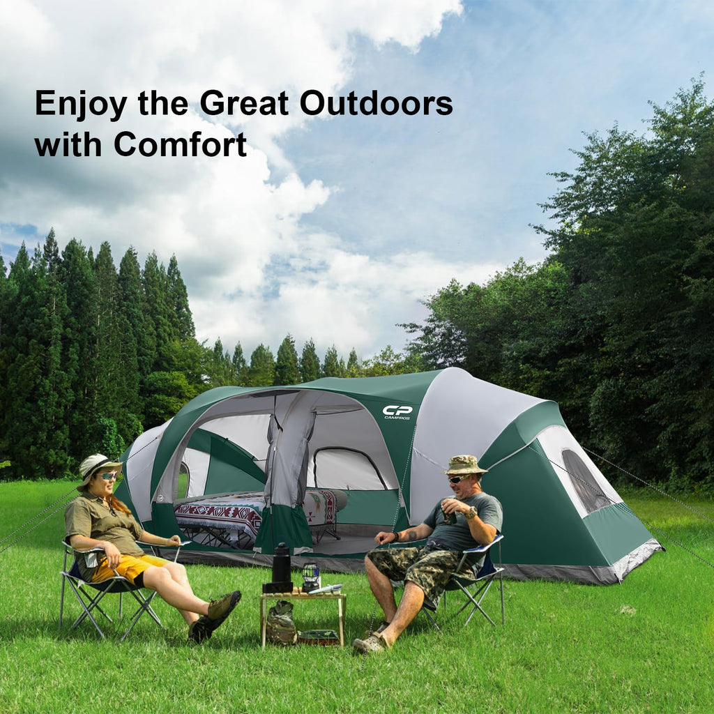 12 Person 3-Room Waterproof Camping Tent E2408