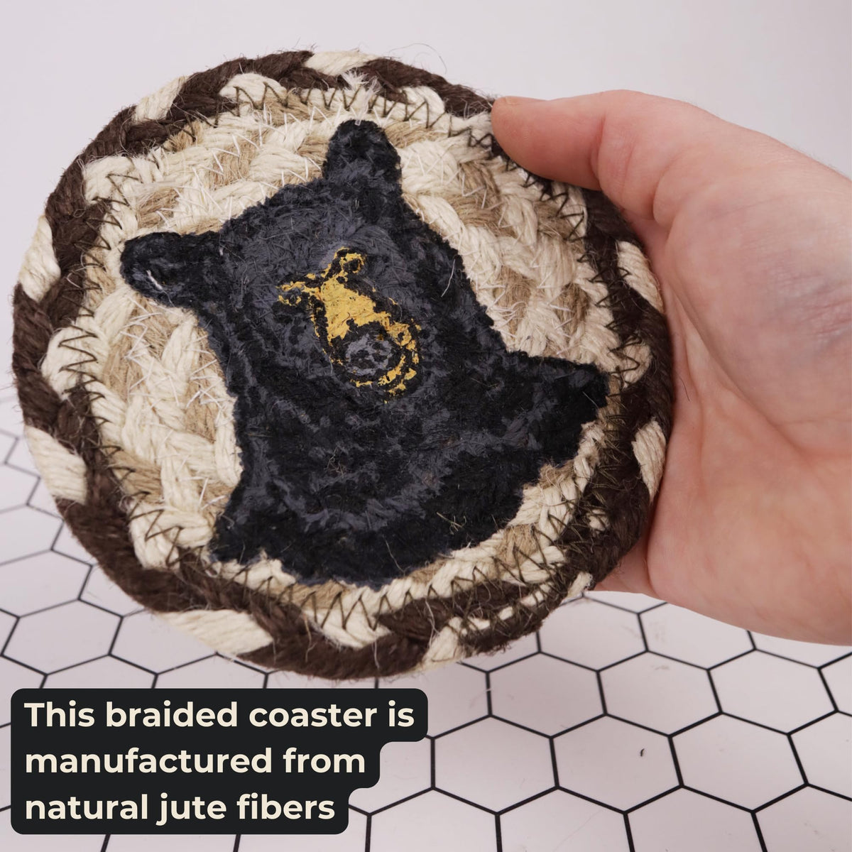 Black Braided Jute Woven Coasters Set of 2 H38594