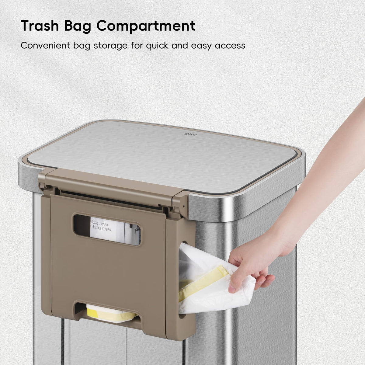 Matte Stainless 75 Liter 20 Gallon Step Trash Can O391633