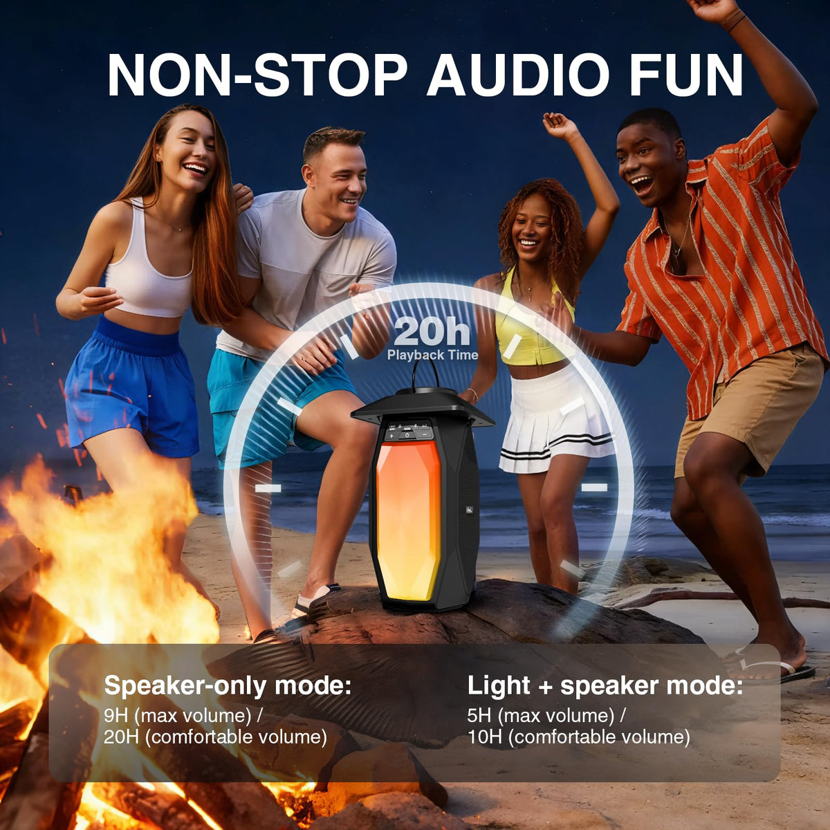 2 Pack Outdoor RGB Bluetooth Speakers H212