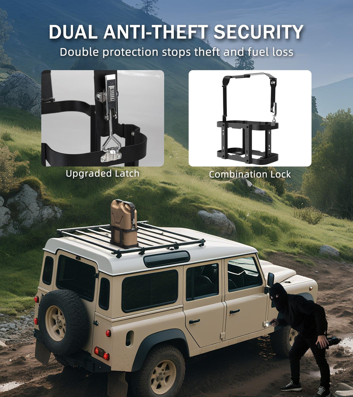 5 Gallon Water Container Mount Holder with Combination Lock B128500