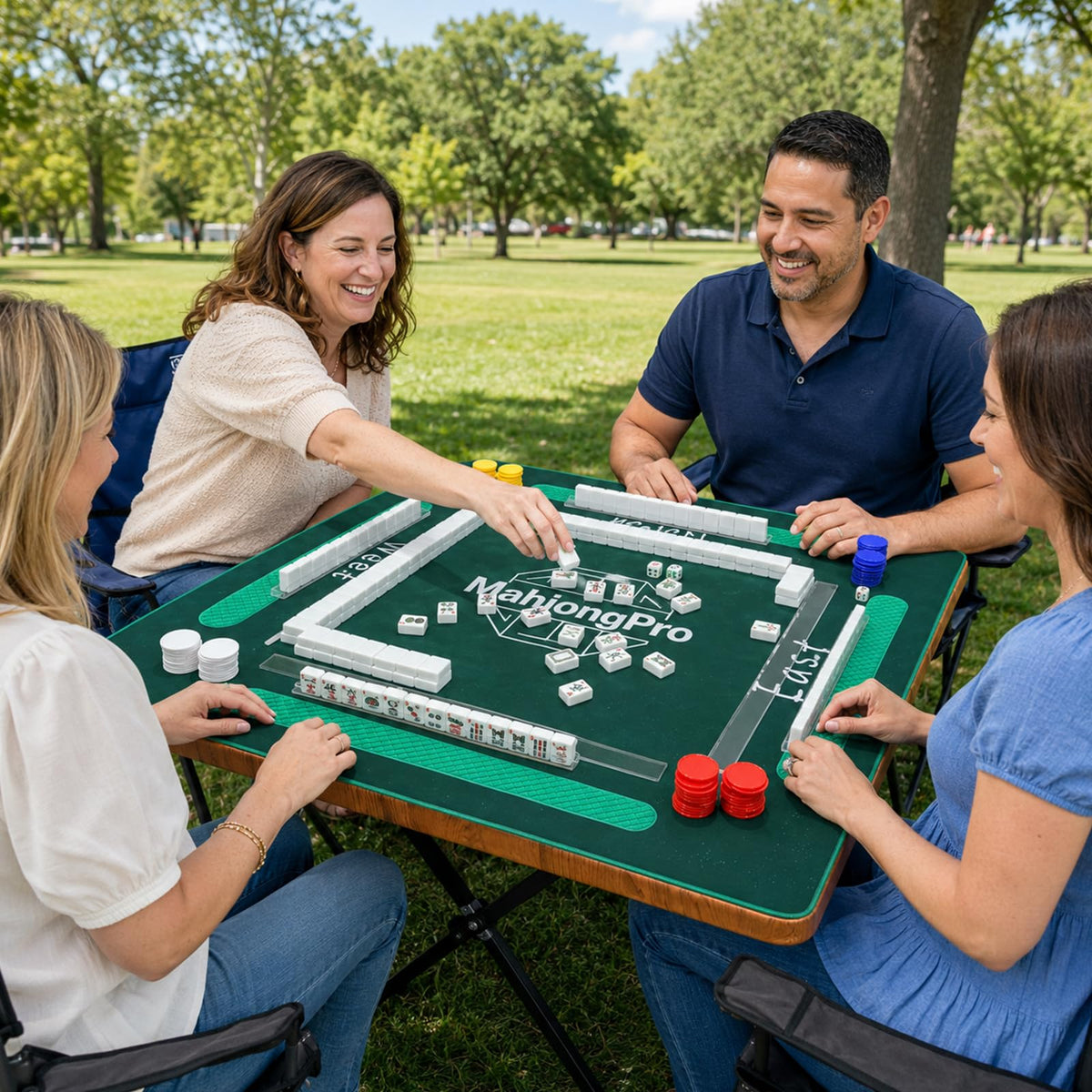 166 Mahjong Tiles 4 Racks 4 Pushers Mahjong Set L36712