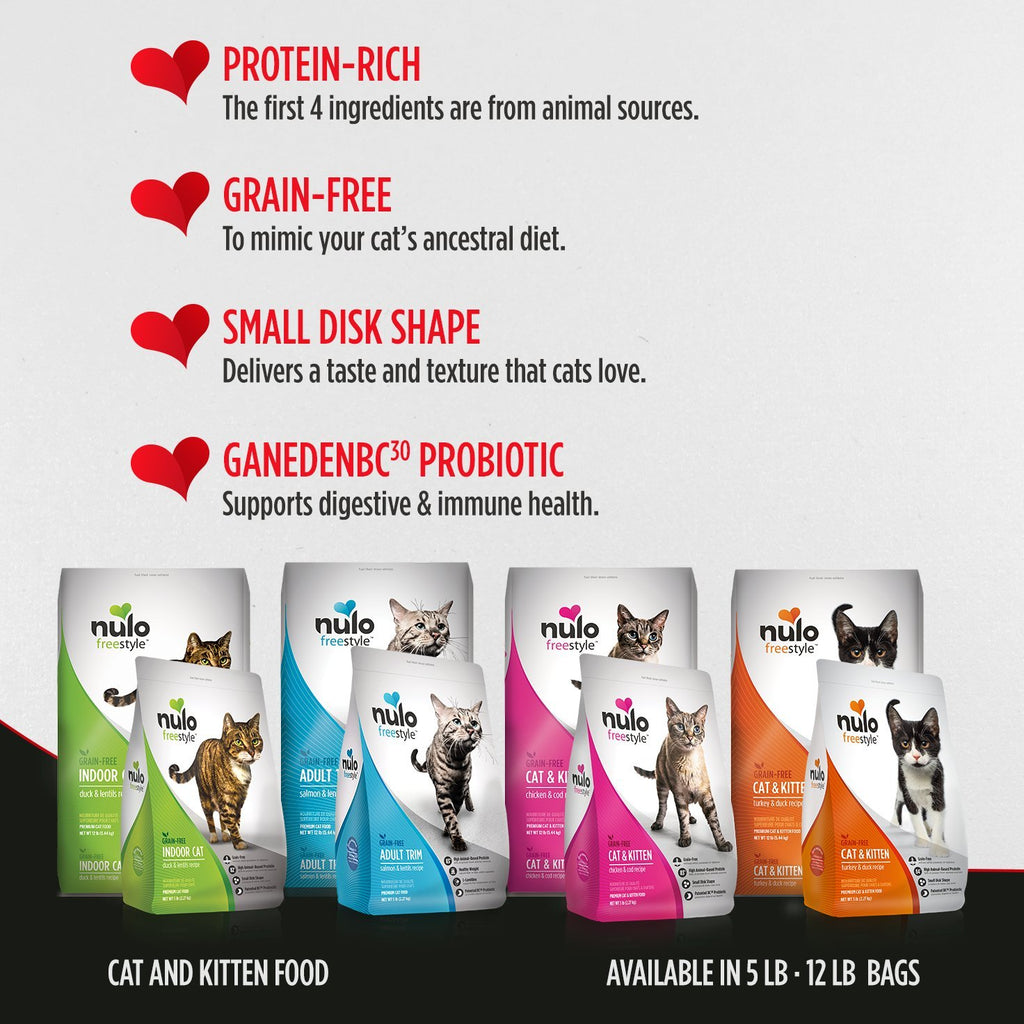 Grain Free Dry Cat Food With Probiotic Duck & Lentils Recipe 12Lb Bag C3330