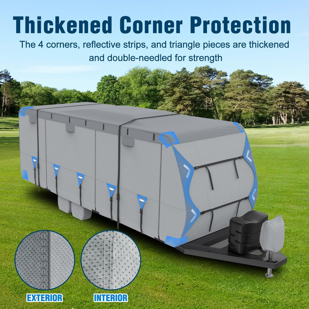 16-18ft Heavy Duty Waterproof RV Cover with Tire Cover F244