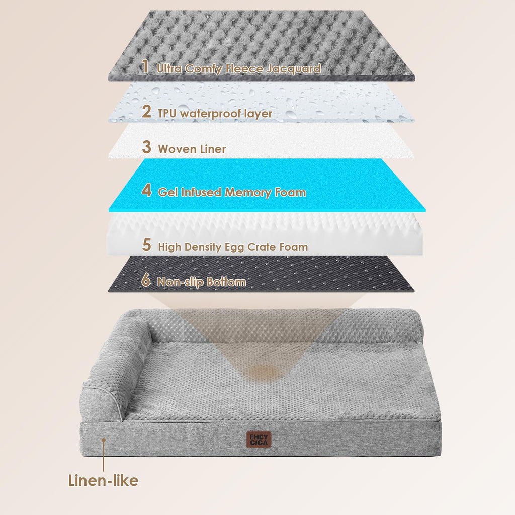 Medium Grey Memory Foam Dog Bed K81582