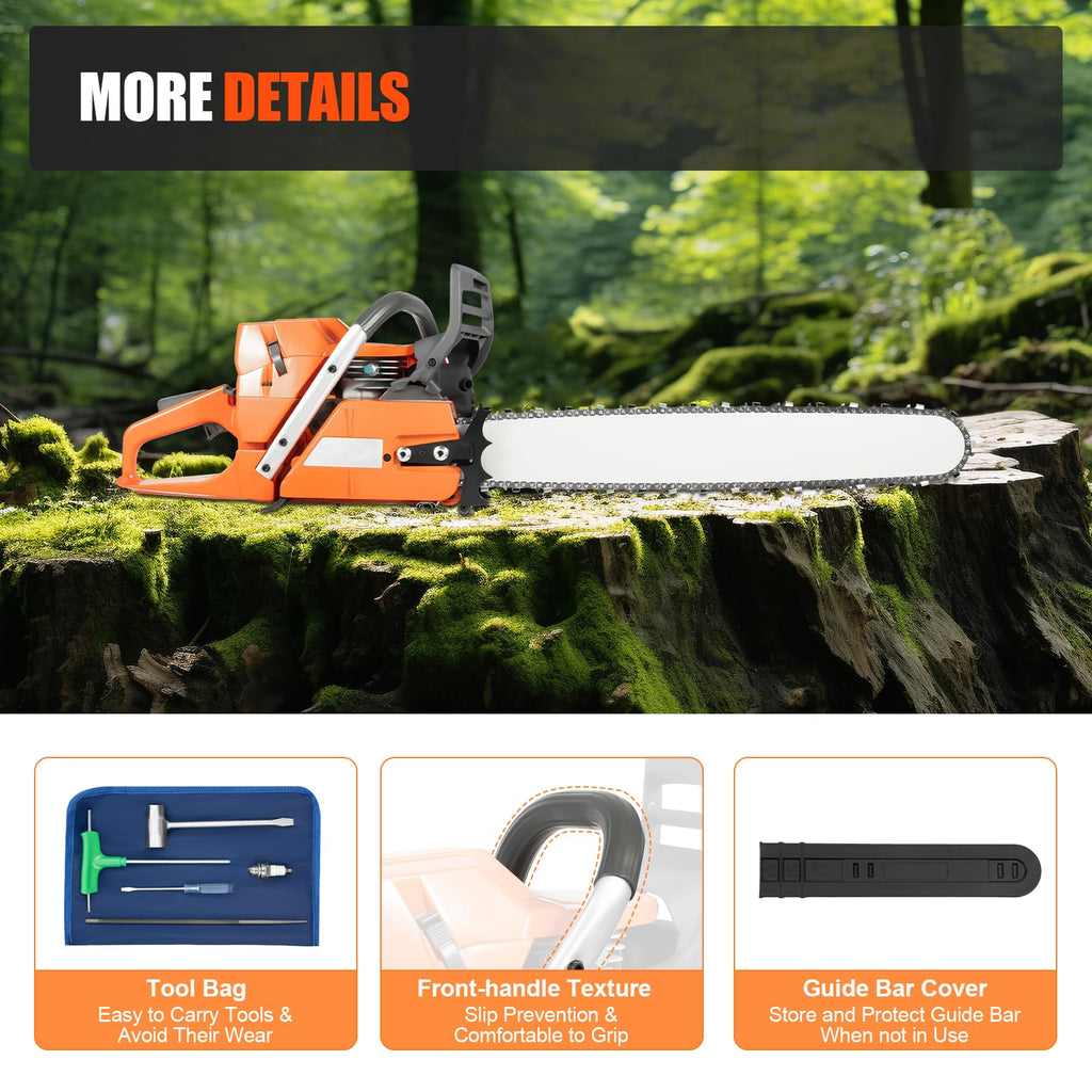 71.8CC 24inch 2-Stroke Gas Chainsaw F7623