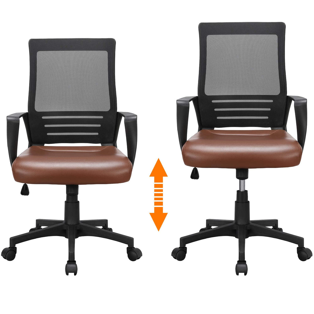 Brown Mesh Swivel Office Desk Chair J10081