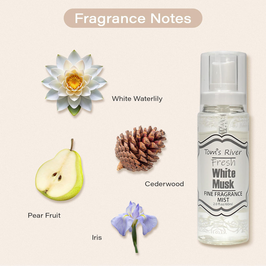 White Musk Scented Body & Hair Mist Pack of 3 2 fl oz O203
