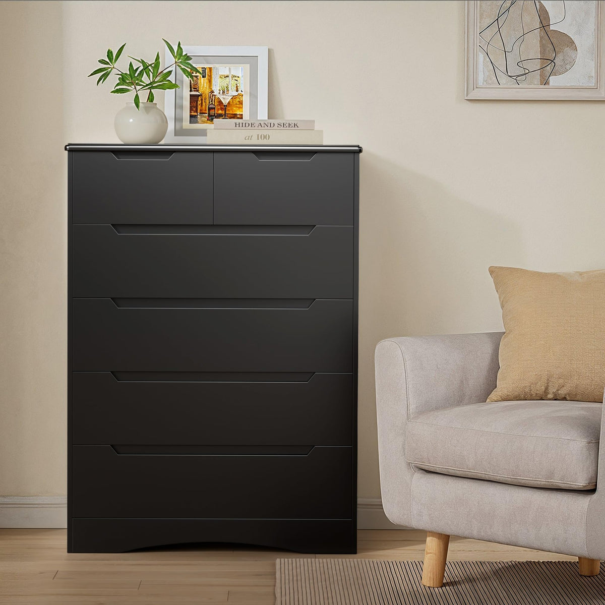 Black 6 Drawer Dresser K170537