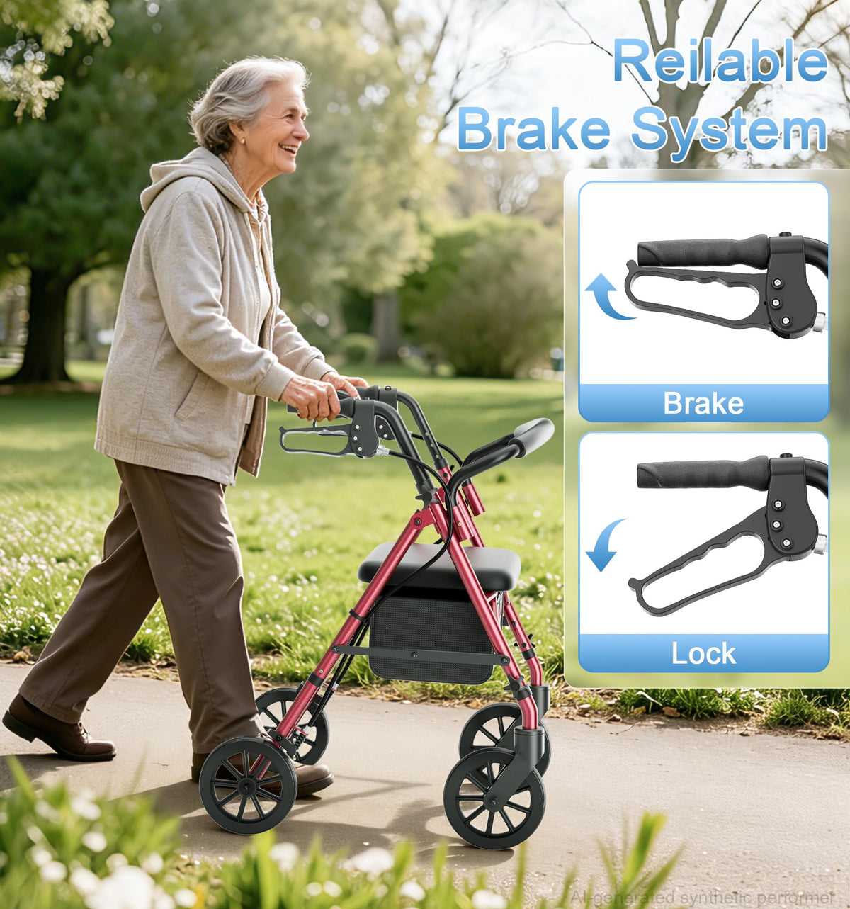 Foldable Walkers with Seat W6339