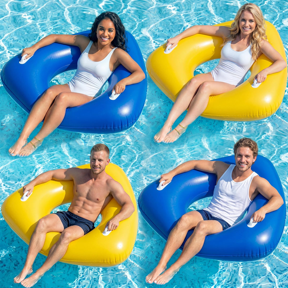 44" Large Triangular Inflatable Pool Float Tube E555