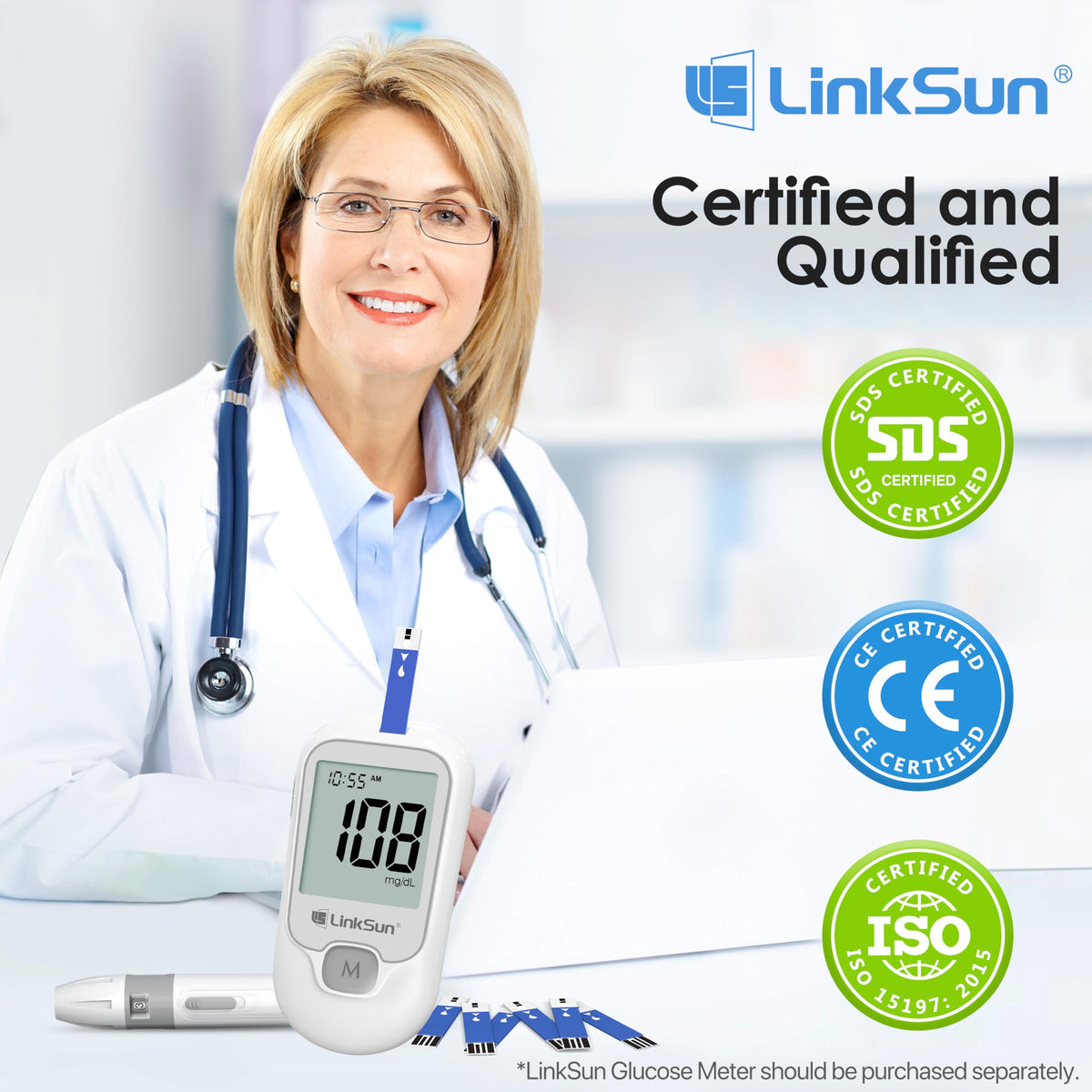 Blood Glucose Test Strips 100 P446