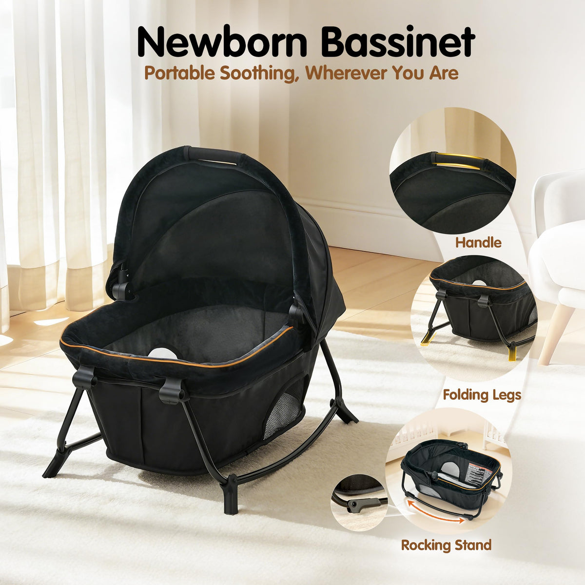 6 in 1 Baby Pack and Play with Bassinet and Changing Table K121859
