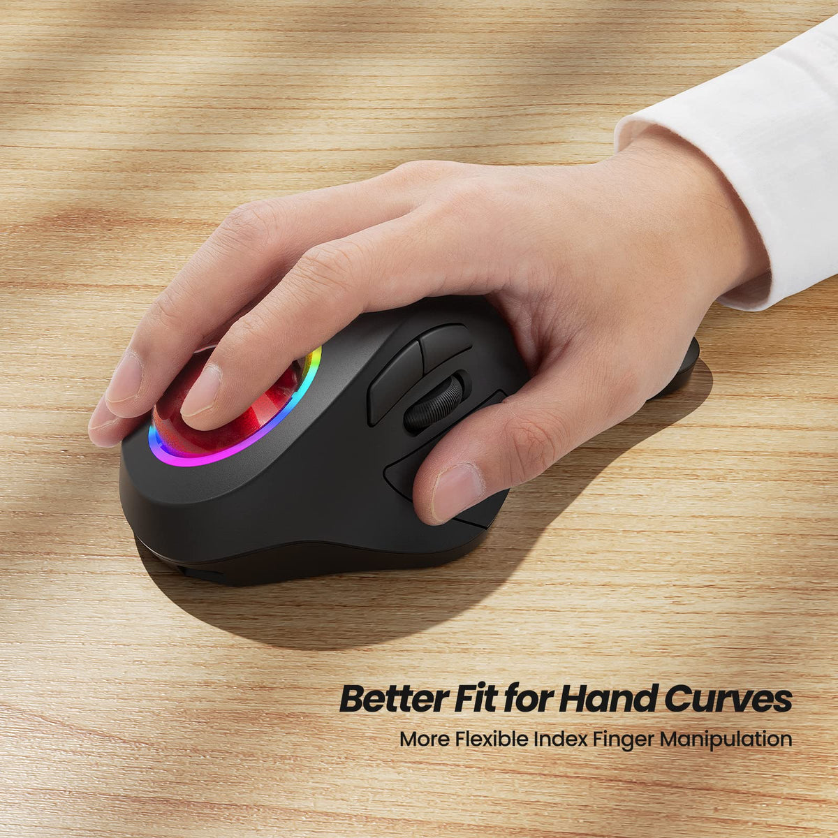 Wireless Ergonomic RGB Trackball Mouse Y423