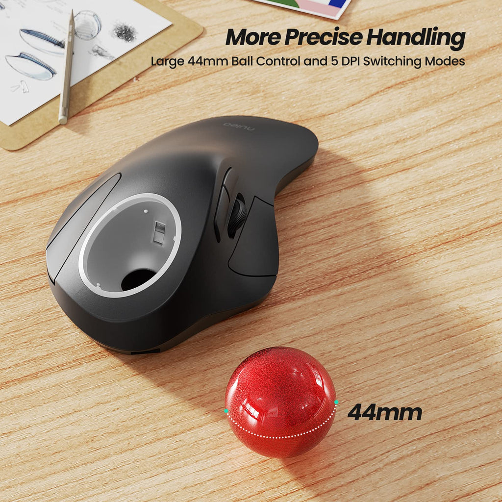 Wireless Ergonomic RGB Trackball Mouse Y423
