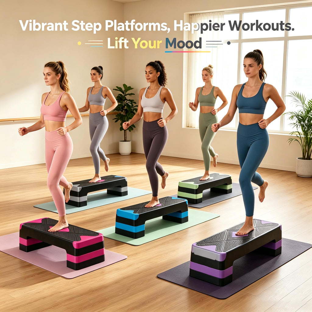 28-Inch Height Adjustable Aerobic Step Platform with 4 Risers K917873
