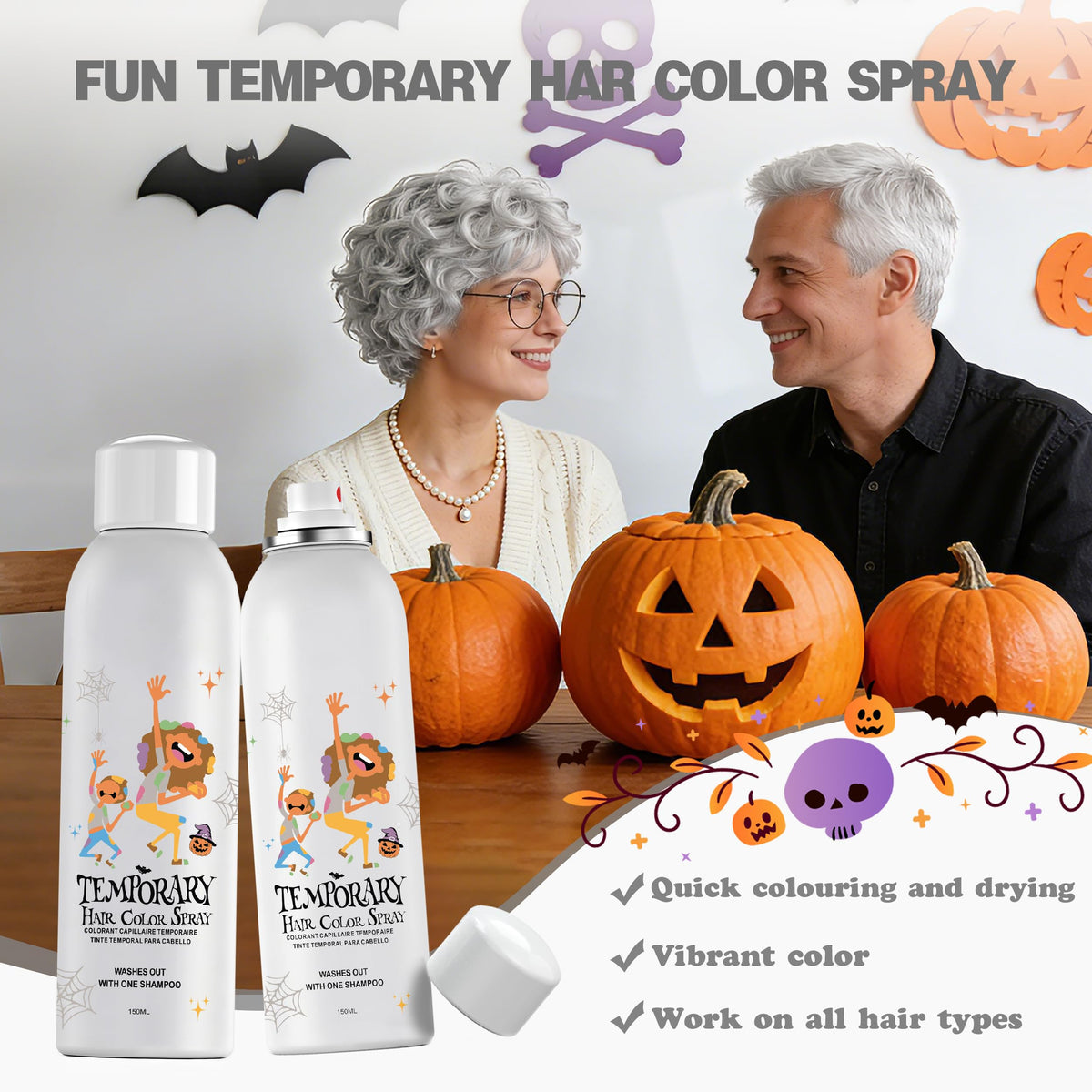 White Temporary Hair Color Spray 150ml G569