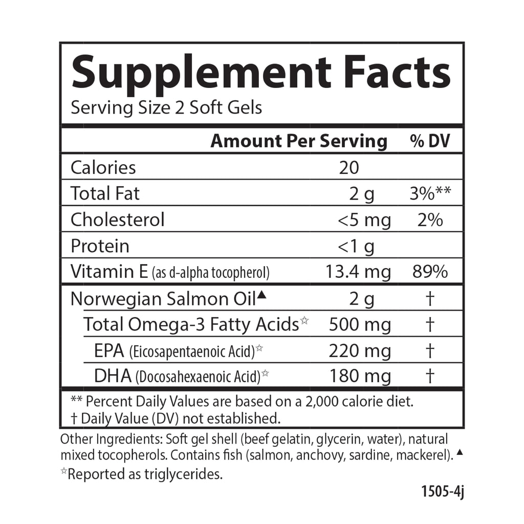 Salmon Oil 500 mg Omega-3s 300 Softgels K772726