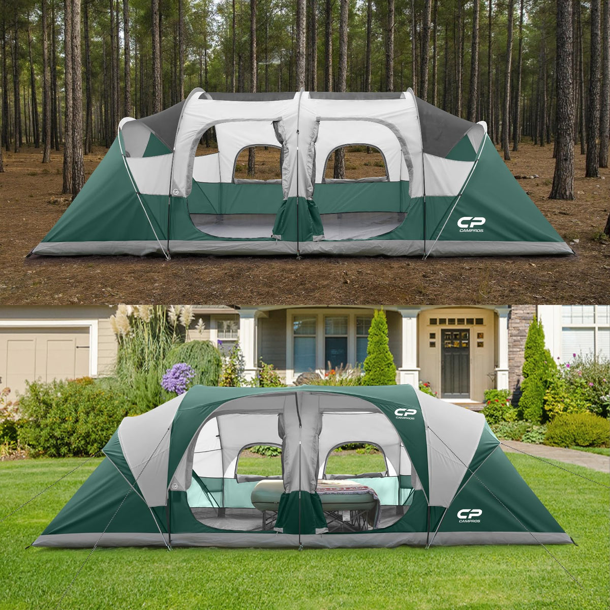 12 Person 3-Room Waterproof Camping Tent E2408