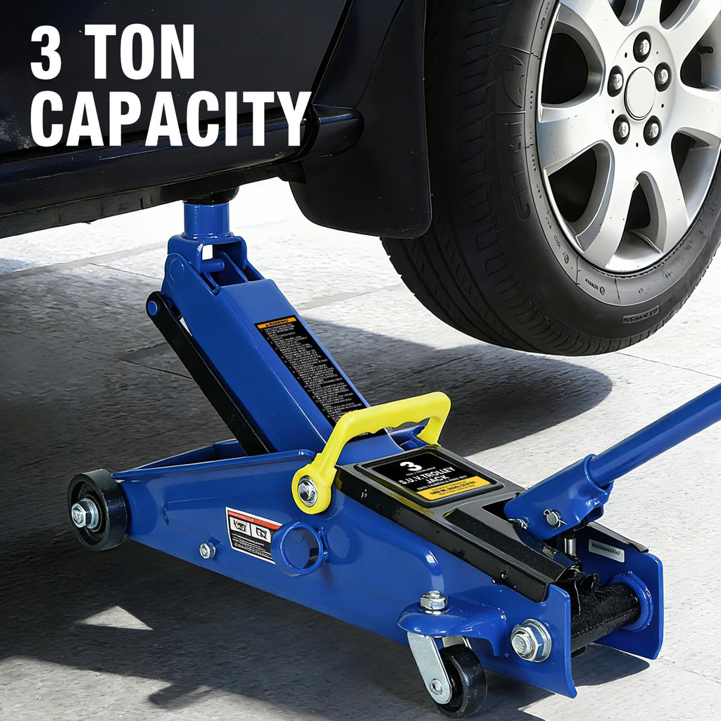 3 Ton Hydraulic Floor Jack, 6000 LBS Capacity, Blue I455165
