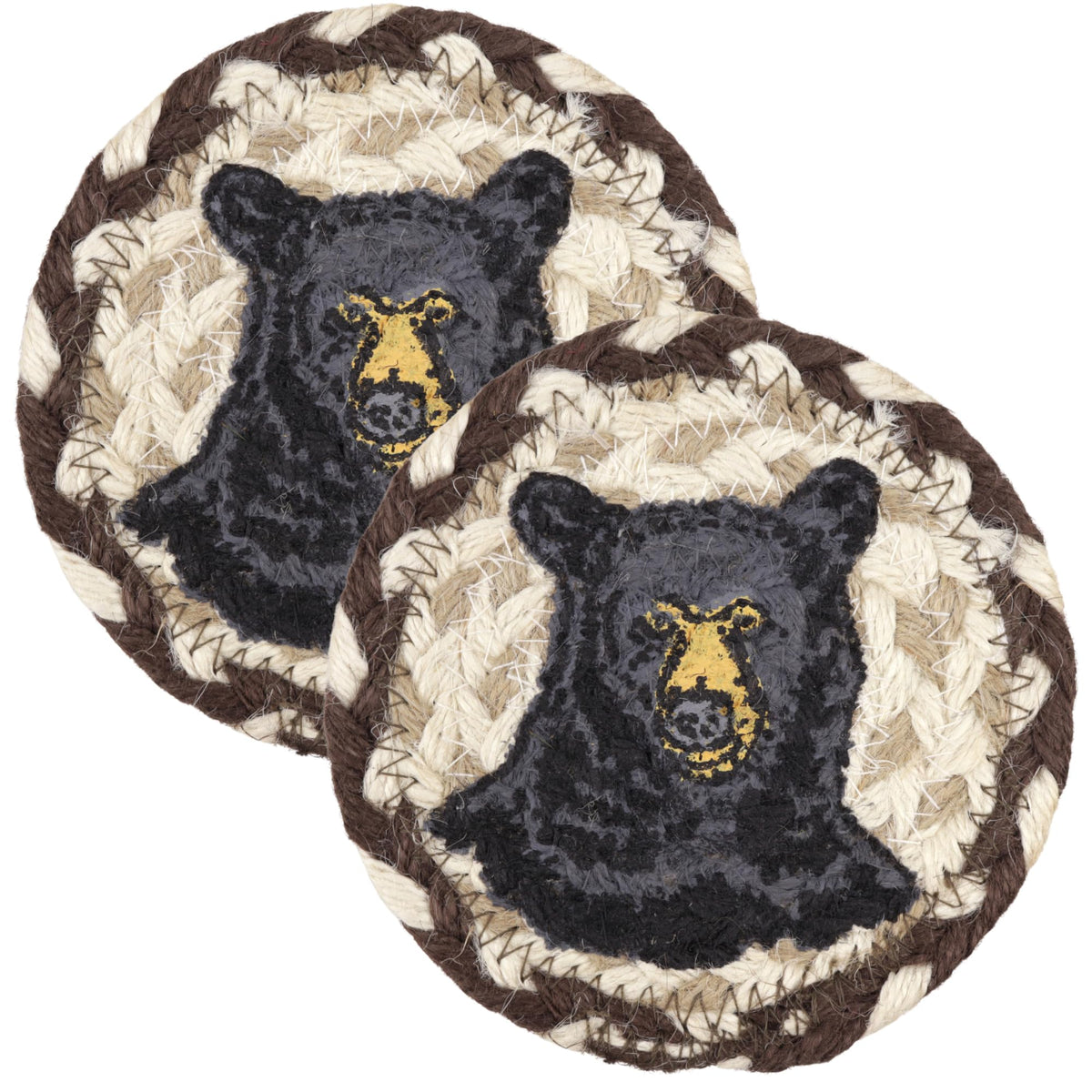 Black Braided Jute Woven Coasters Set of 2 H38594