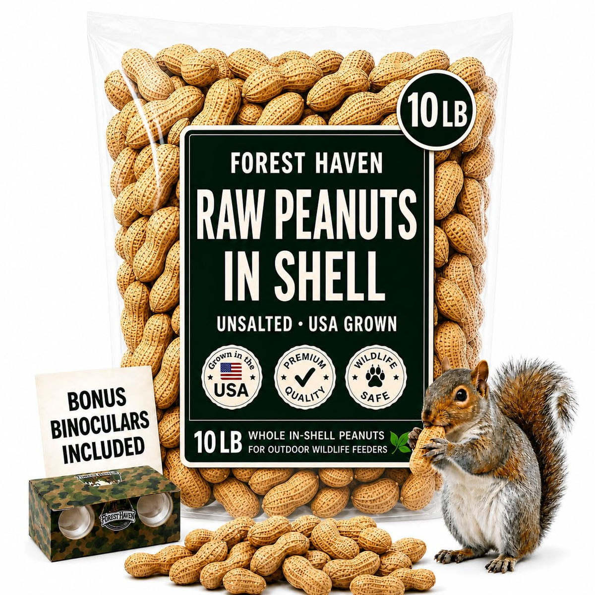 Raw Unsalted Peanuts in Shell 10LB Wildlife Food Z5827