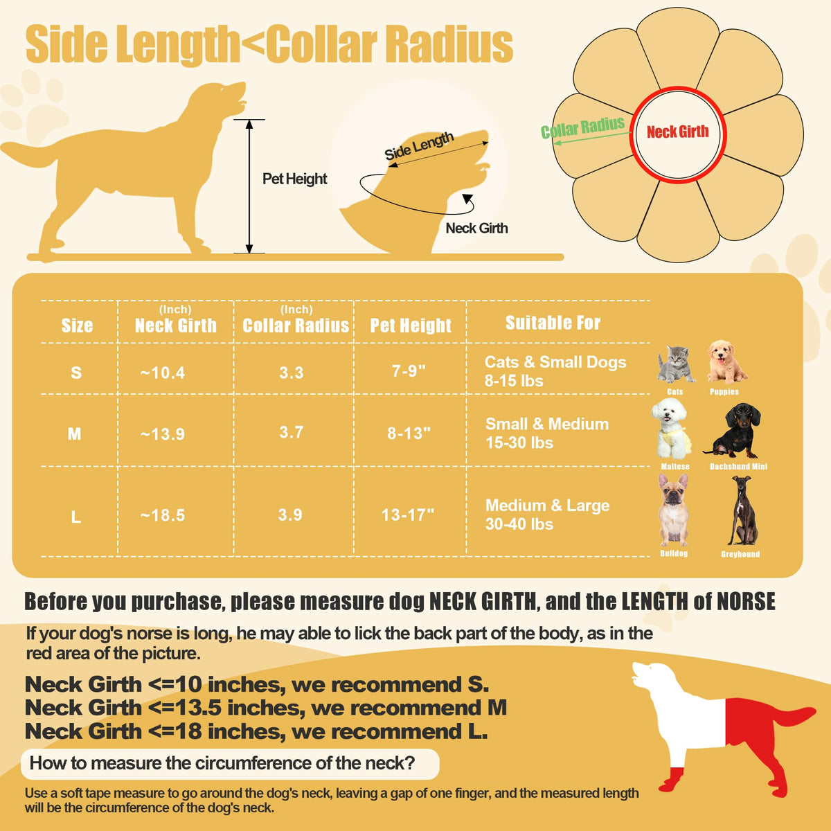 Soft Dog Cone for Dogs and Cats, Adjustable Dog Collar Alternative E742282