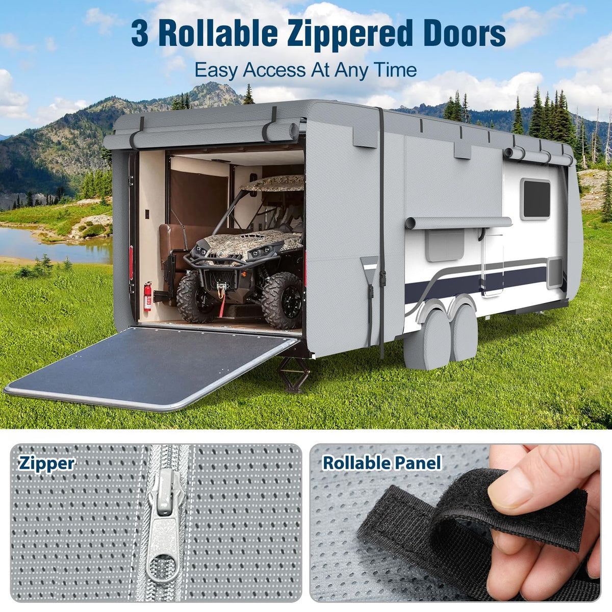 16-18ft Heavy Duty Waterproof RV Cover with Tire Cover F244