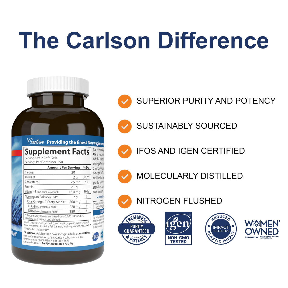 Salmon Oil 500 mg Omega-3s 300 Softgels K772726