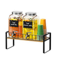 2 Pack 1 Gallon Glass Beverage Dispenser with Spigot and Ice Core F85579