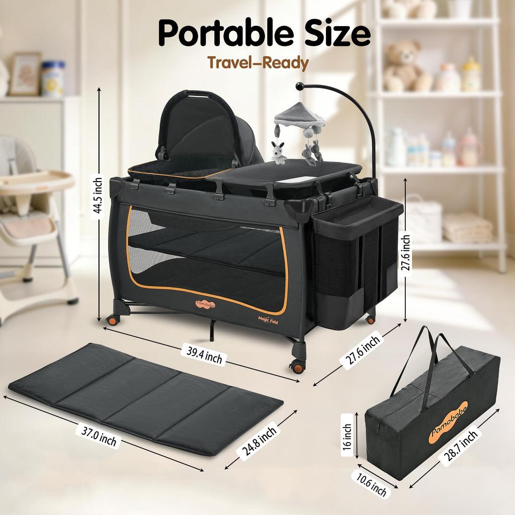 6 in 1 Baby Pack and Play with Bassinet and Changing Table K121859