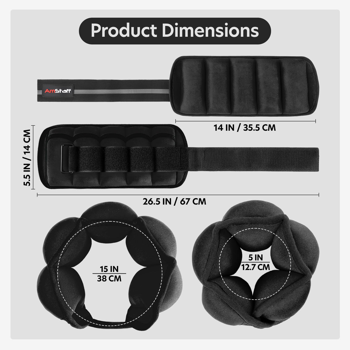 Adjustable Ankle Weights 1 Pair 10 lbs Set Y12795