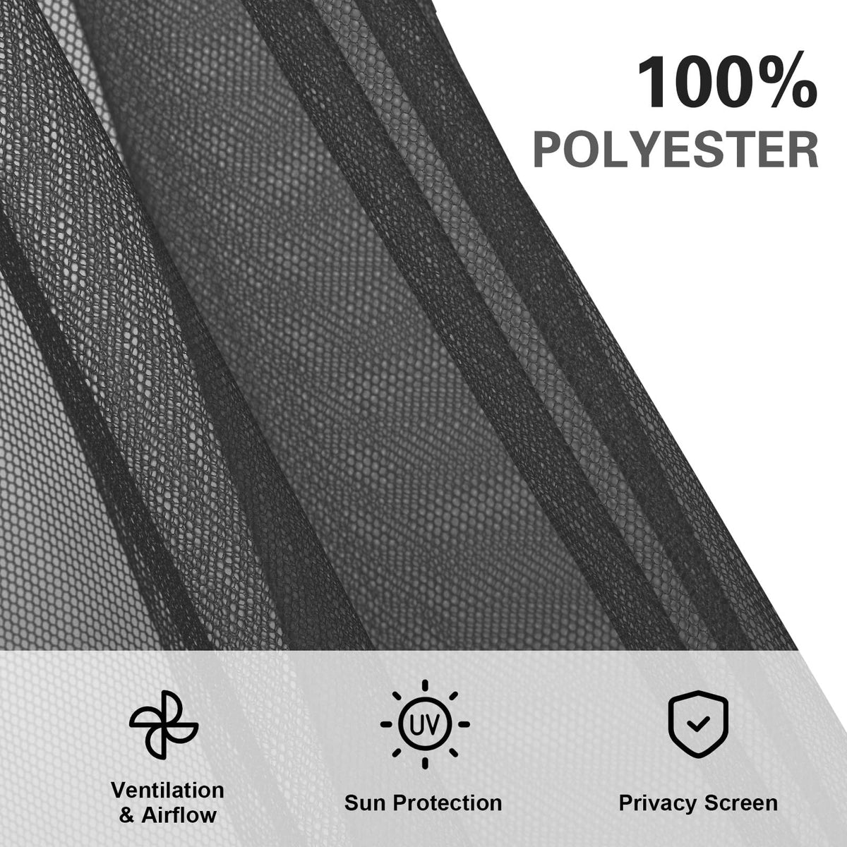 10' x 10' Black Gazebo Netting Screen Replacement L860