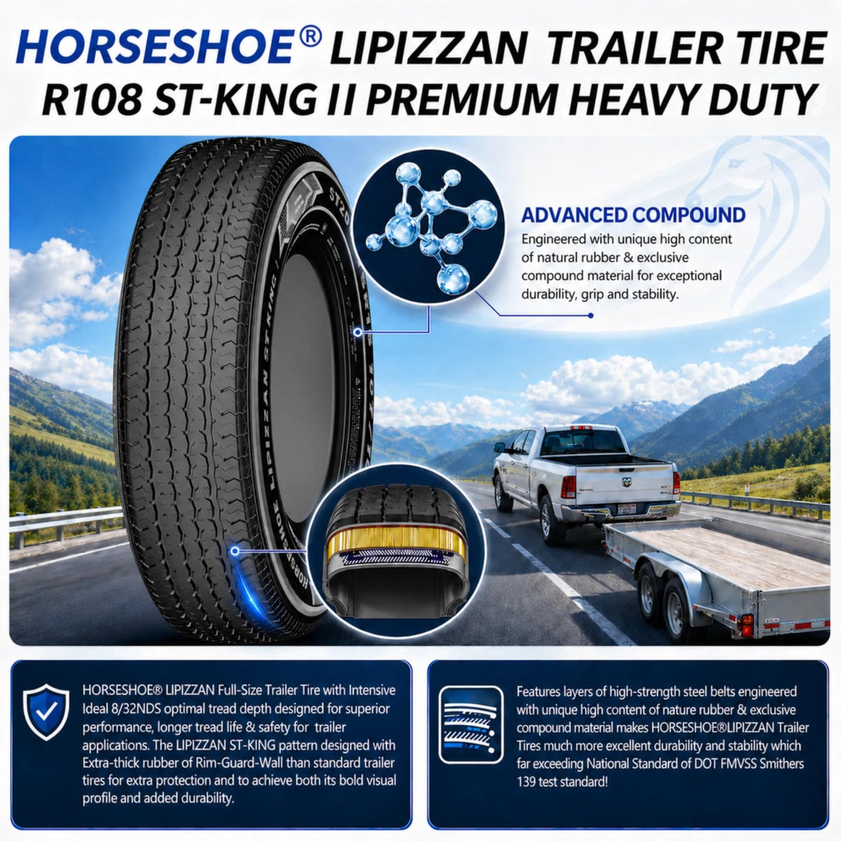 ST205/75R15 10-Ply Trailer Tires E7886