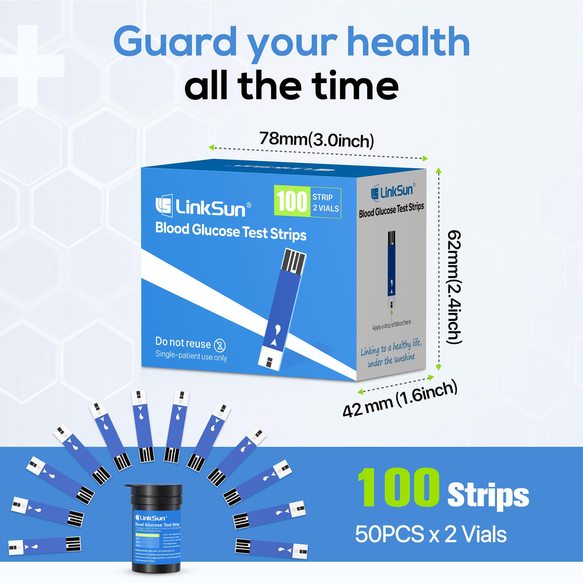 Blood Glucose Test Strips 100 P446