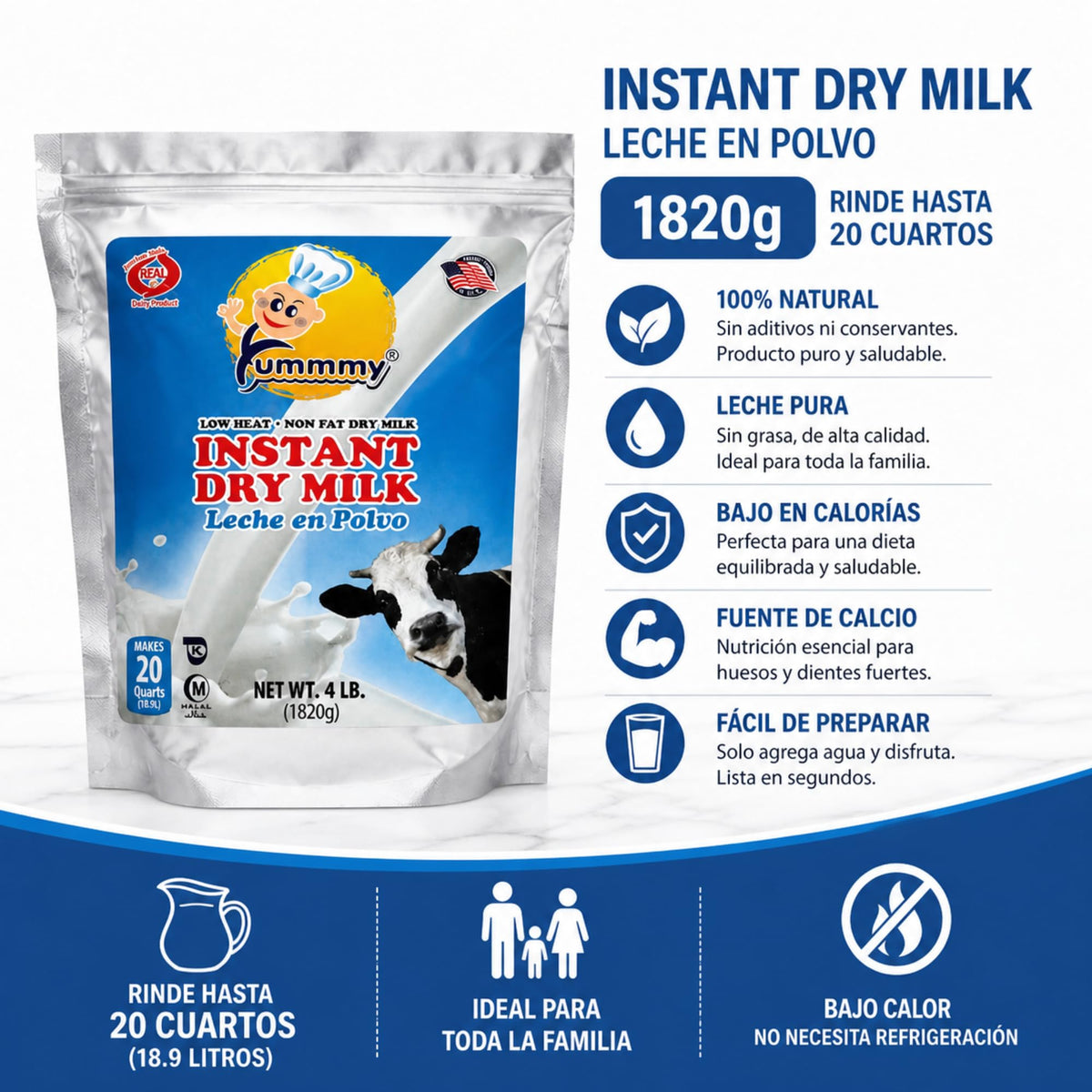 64 oz Instant Nonfat Powdered Dry Milk A676