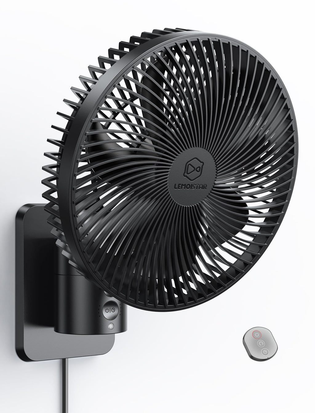 8.5-Inch Quiet Wall-Mounted Oscillation Fan with Remote & Timer O3222