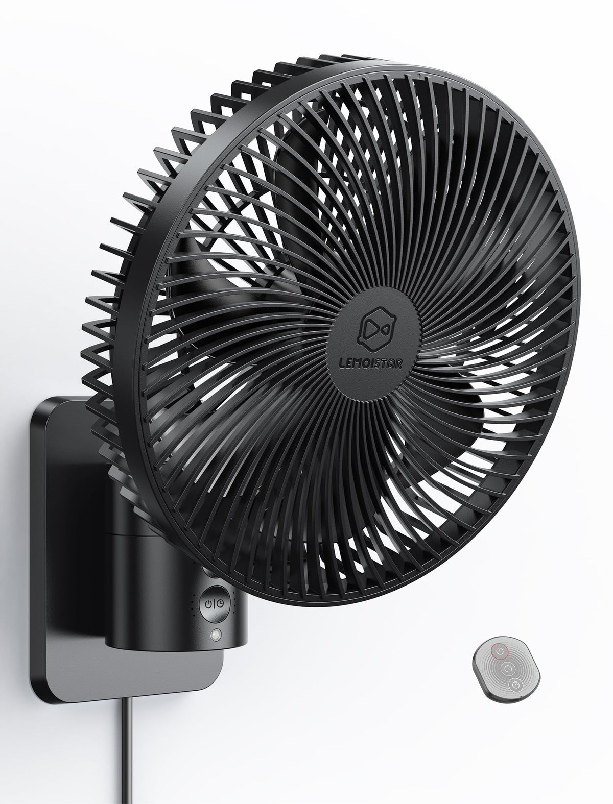 8.5-Inch Quiet Wall-Mounted Oscillation Fan with Remote & Timer O3222