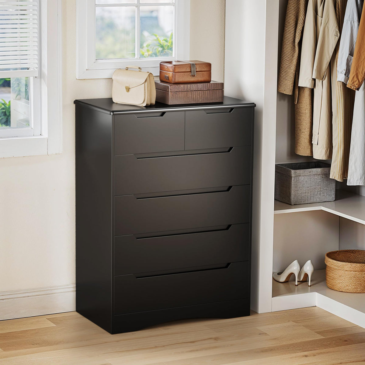 Black 6 Drawer Dresser K170537